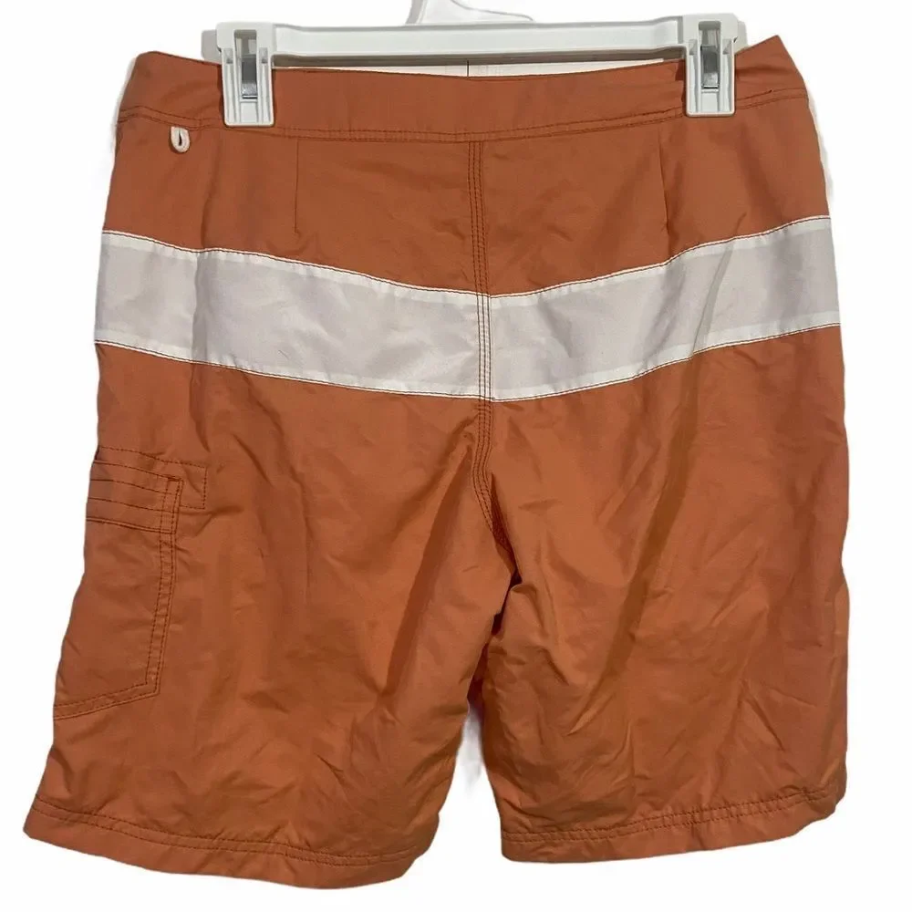NWT J. Crew Orange Striped Swim Trunks